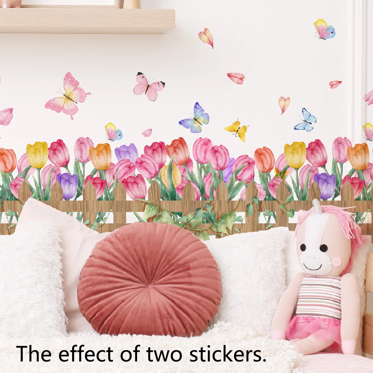 30*90cm Fence Plant Flower Butterfly Wall Stickers Background Wall Living Room Room Decorative Wall Stickers Wallpaper Ms3023