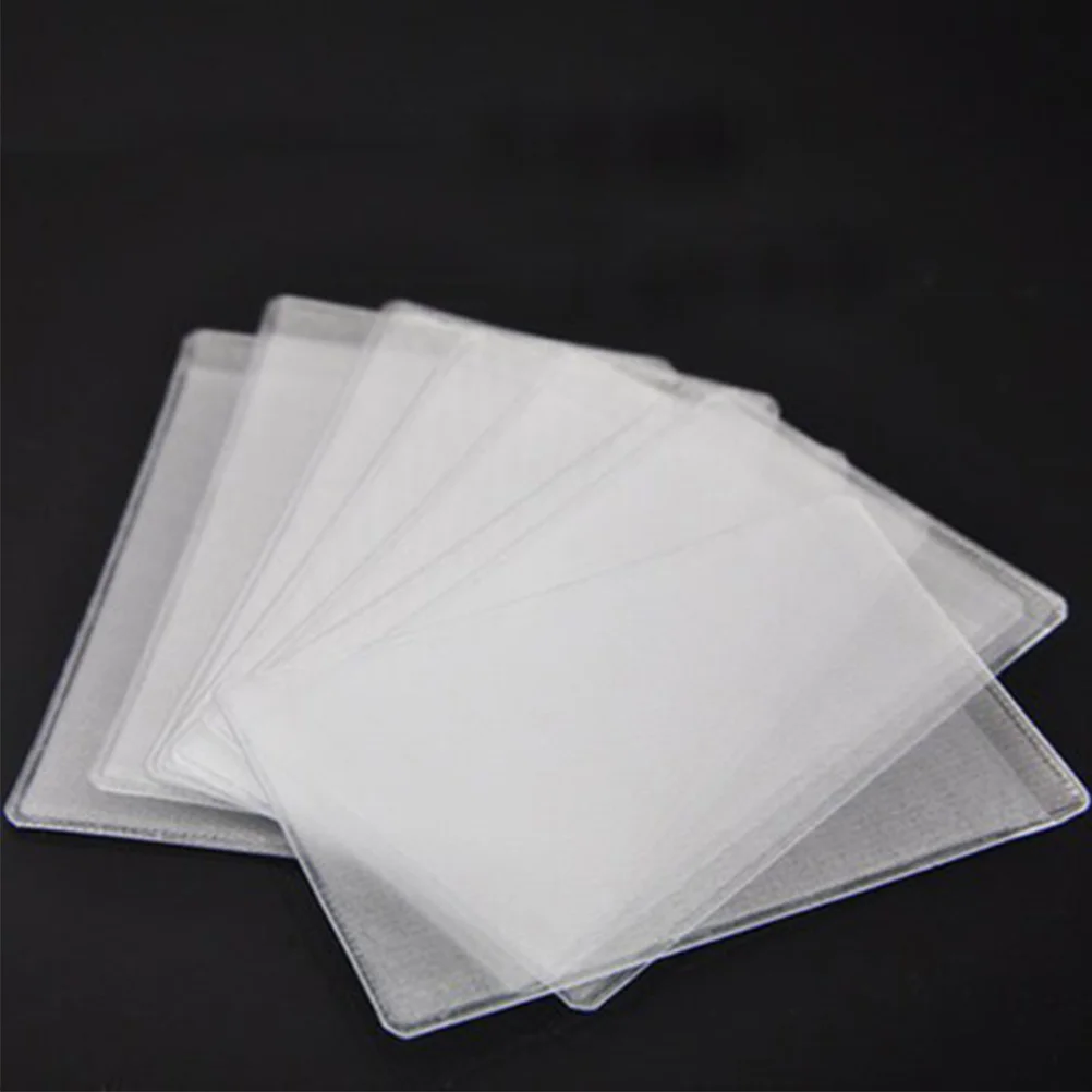 

12Pcs Transparent Scratch Resistant PVC Bus Card Holder Cover Identity Bank Card Organizer Cover Transparent Bus Holder