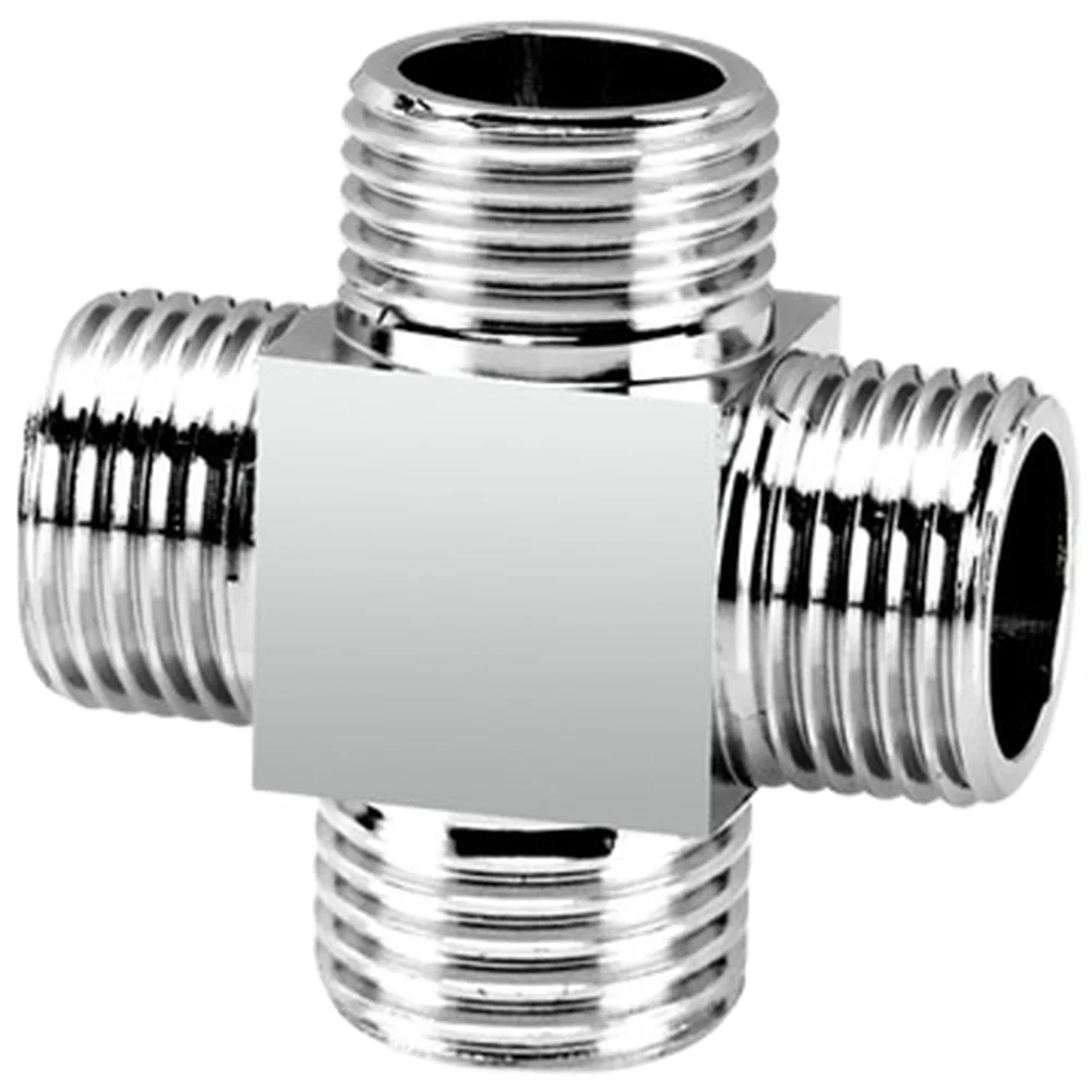 Copper Internal External for cross 4-Way Faucet Angle Valve Diverter for Reliable Water Flow Control in Residential Plumbing