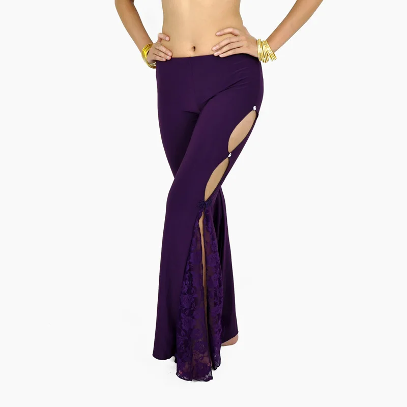 New Side Slit Lace Pants Belly Dance Practice Pants Oriental Dance Training Performance Adult Woman Costume Clothes Dance wear