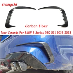 For BMW 3 Series G20 G21 M Sport Carbon Fiber Rear Bumper Canards Splitter Vents 2019-2022 Rear Side Vent Canards Trim