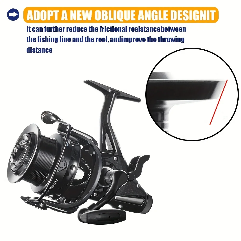 CAZULO New dual brake spinning wheels, seamless slanted mouth wire cup front and rear brakes, long throw carp wheels