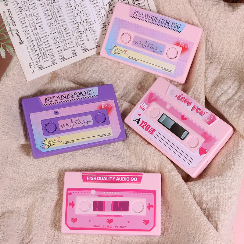 Self-Made DIY การ์ดอวยพร INS บันทึกโพสต์การ์ดเทปคาสเซ็ต Self-Made DIY ของขวัญวาเลนไทน์ 5 นาทีการบันทึกเสียง
