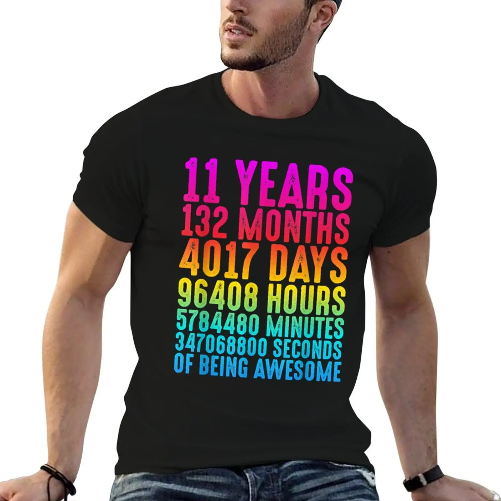 

11 Years Old 11th Birthday Retro Vintage T-Shirt t shirt personalised man t shirt cotton cotton tshirt 100% T-Shirt