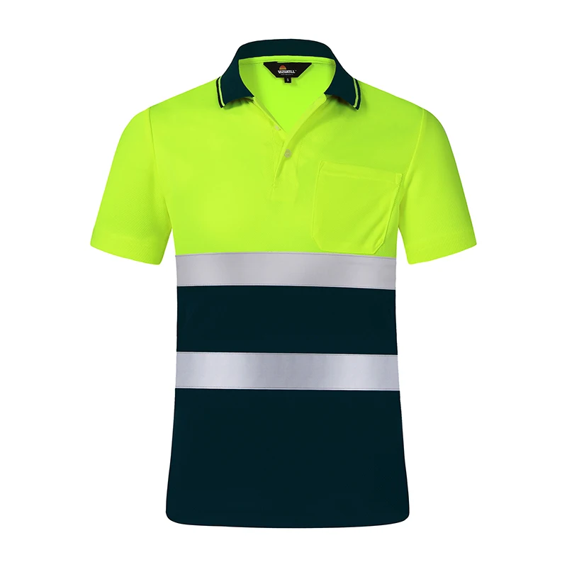 Reflective Shirt Men for Work Short Sleeve Hi Vis T-shirt Polo High Visibility Safety Work Shirts for Men