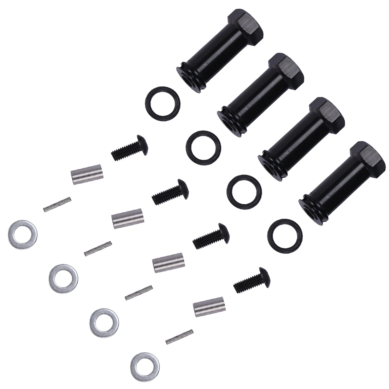 12Mm Aluminum Wheel Hex Adapters Long 29Mm Extension RC Car Conversion Parts for 1/12 Wltoys 12428 12423 Black