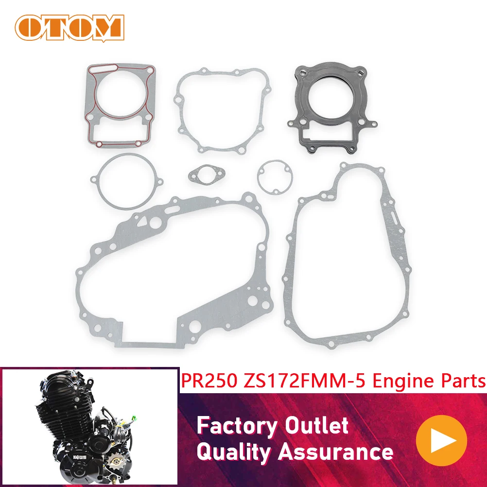 

OTOM 250cc прокладка двигателя мотоцикла головка блока цилиндров для ZONGSHEN Cyclone RA2 ZS172FMM-5 PR250 детали двигателя полный комплект прокладок