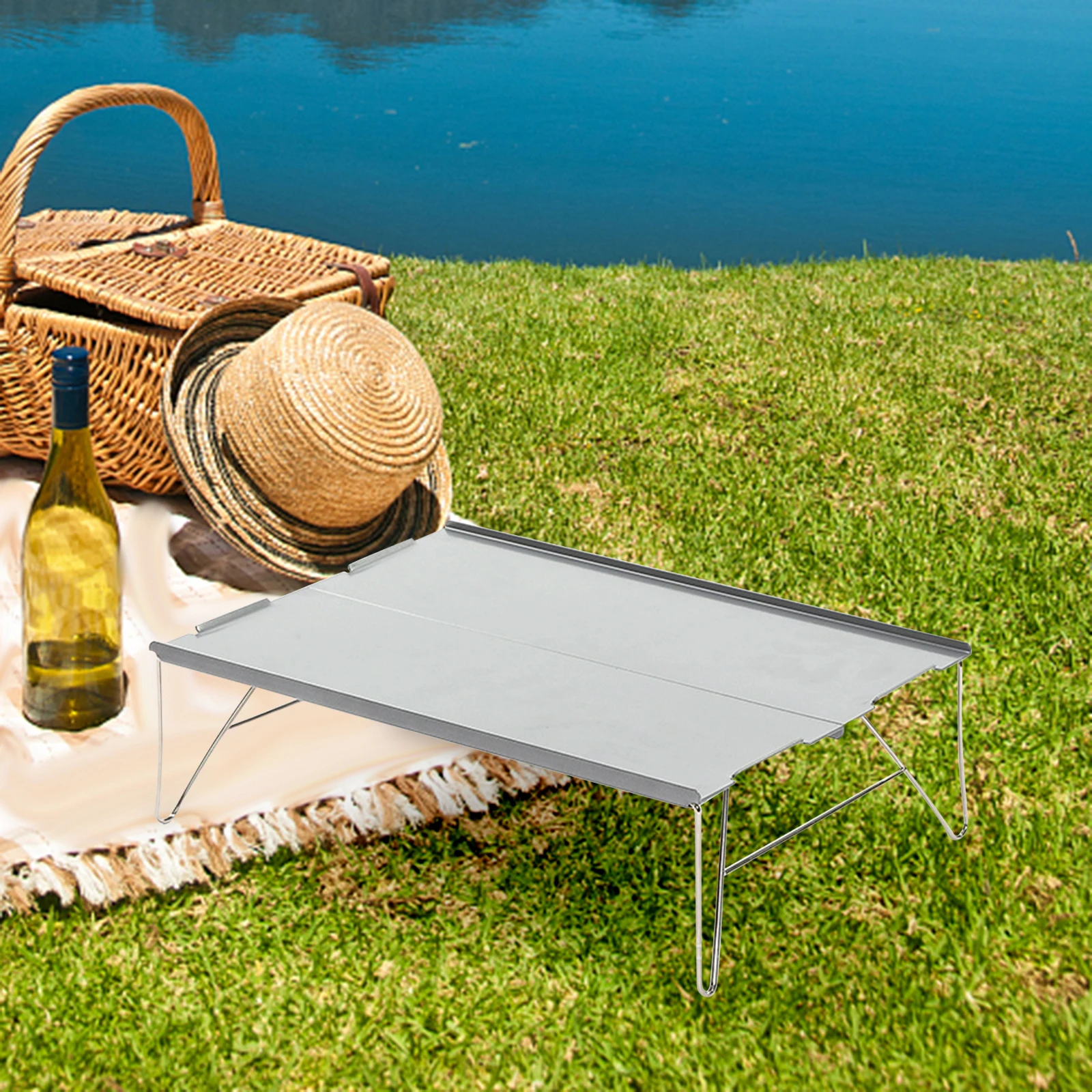 Camping Table Hike Ultra Light Folding Table Breakfast Tray Aluminum Alloy Coffee Table for Travel Small Space Patio Barbecue