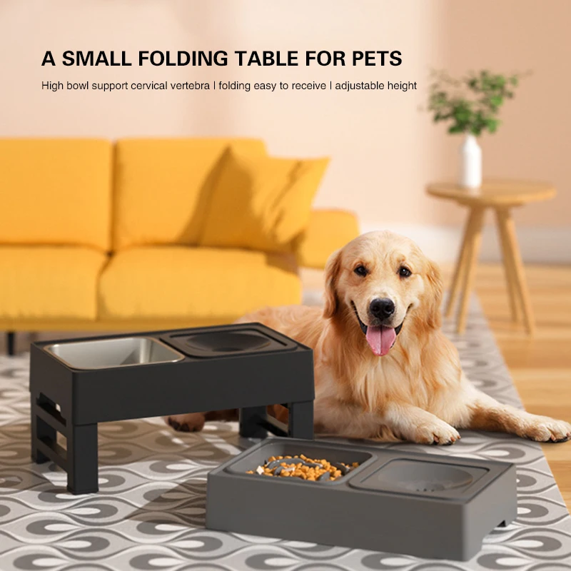 

Stainless Steel Pet Food Basin Stainless Steel Basin Dog Cat Food Bowl Folding Table Floating Water Bowl