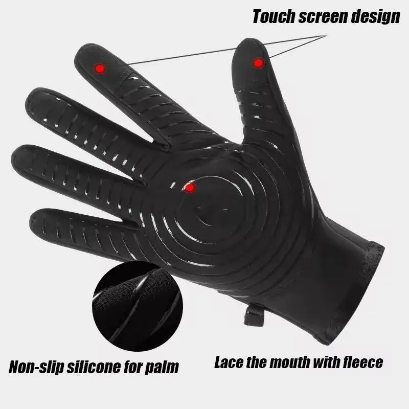 

Thickened Anti Slip Motorcycle Warm Touch Screen Winter Cycling Gloves Sports Outdoor Full Finger Bike Mittens Guantes