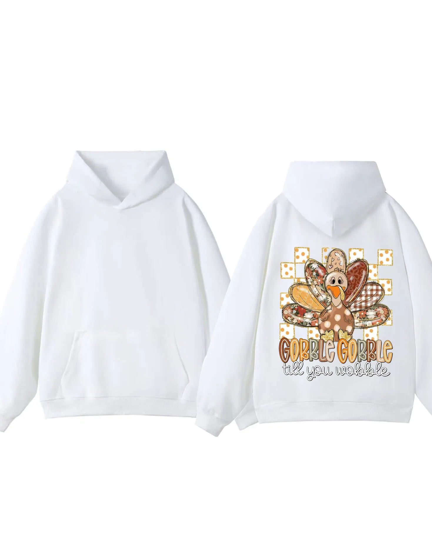 

2025 тяжелая толстовка с капюшоном Gobble Gobble Turkey для мужчин и женщин, модная повседневная уличная толстовка с принтом
