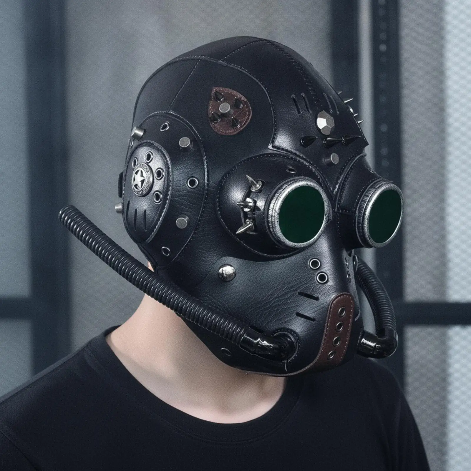 Steampunk Face Covering Industrial Face Covering with Rivets Mechanical Faces
