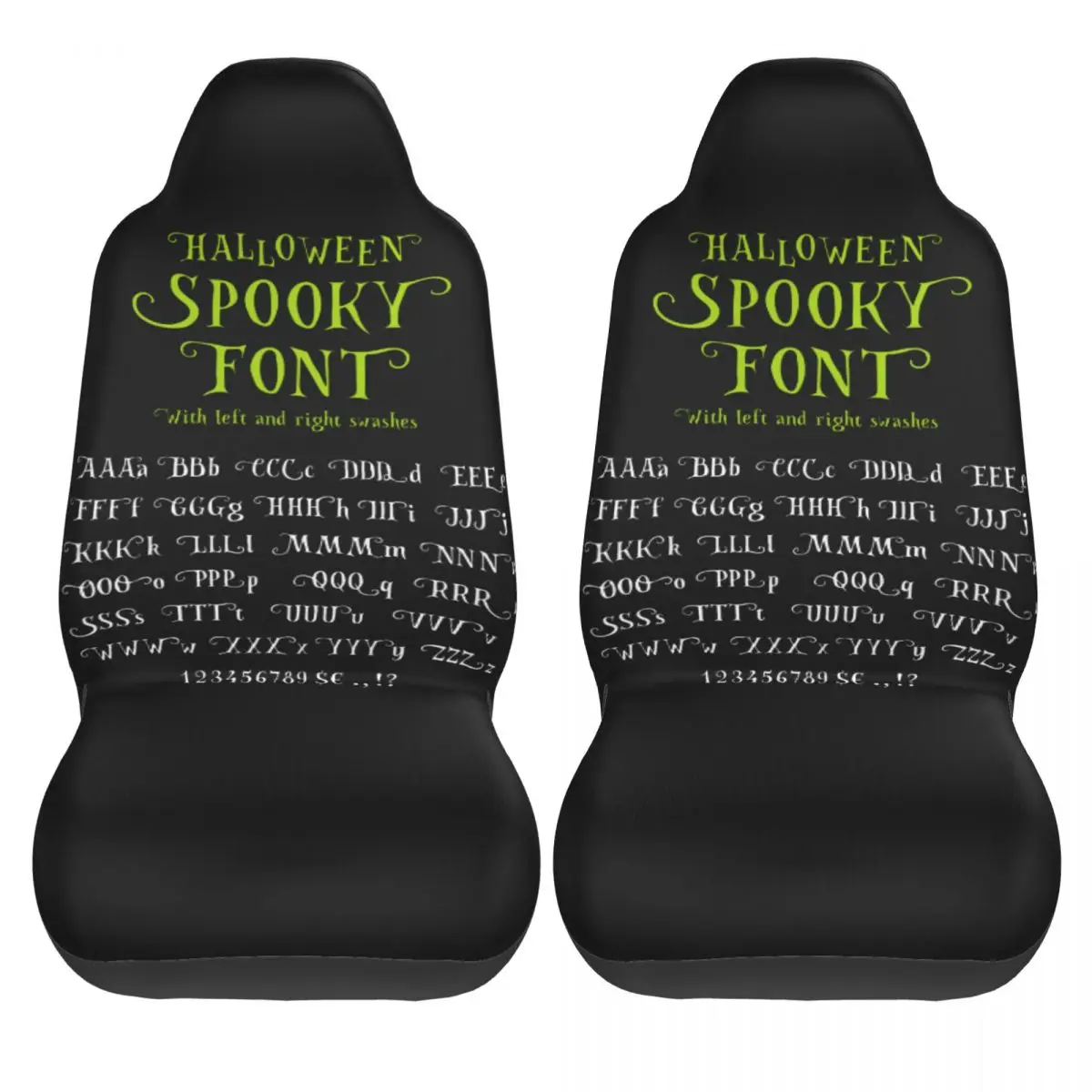 Spooky Font For Halloween Universal Car Seat Cover Protector Interior Accessories For SUV Seat Covers Fiber Fishing