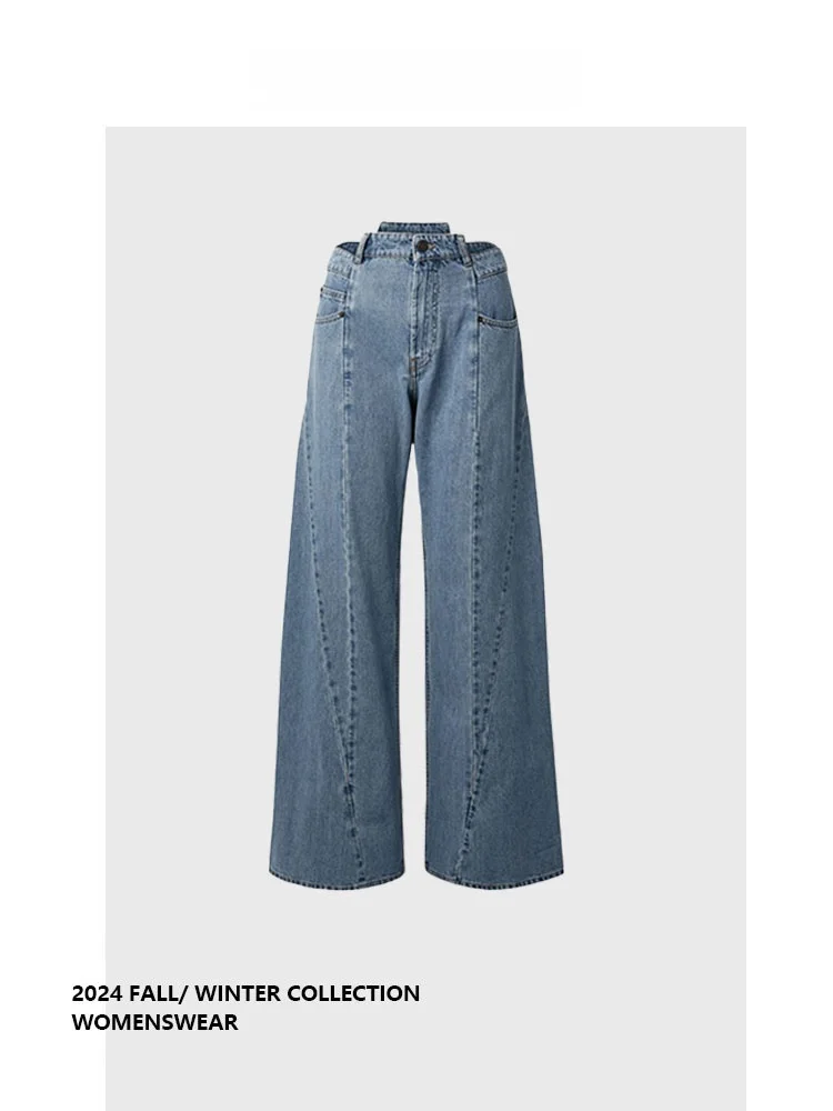 

Джинсы Forever 2 Wang Xinng Tan Songyun: Свободные широкие брюки-деним для летнего образа, коллекция Hot Girl