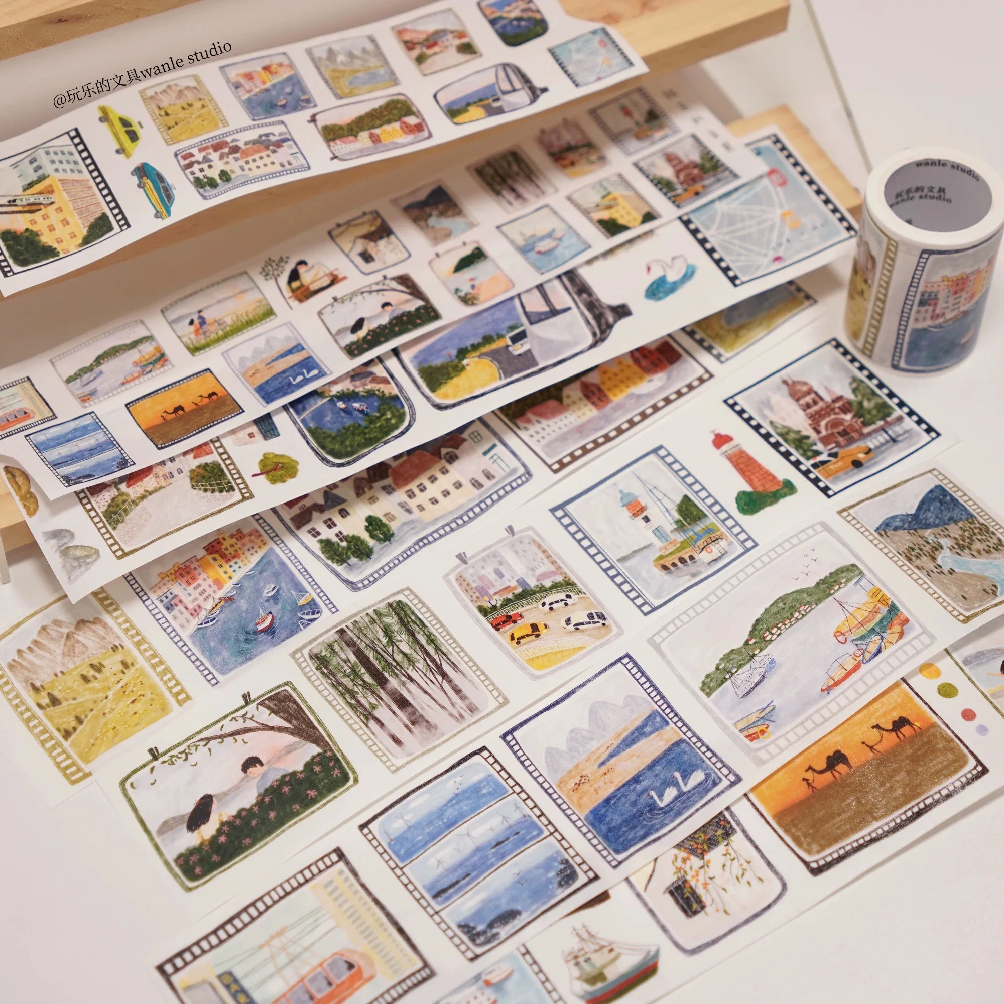 

Wanle Studio винтажная пейзажная пленка васи лента для изготовления карточек планировщика DIY план для скрапбукинга декоративная наклейка