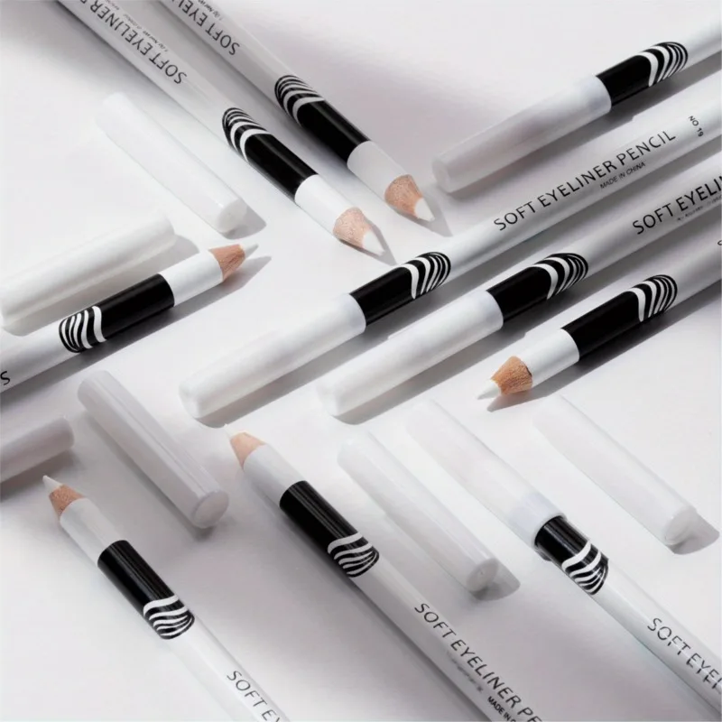 Zweierpack weißer Eyeliner-Stift, langlebig, wasserdicht und schweißfest, einfach zu bedienen, weißer Eyeliner-Klebestift