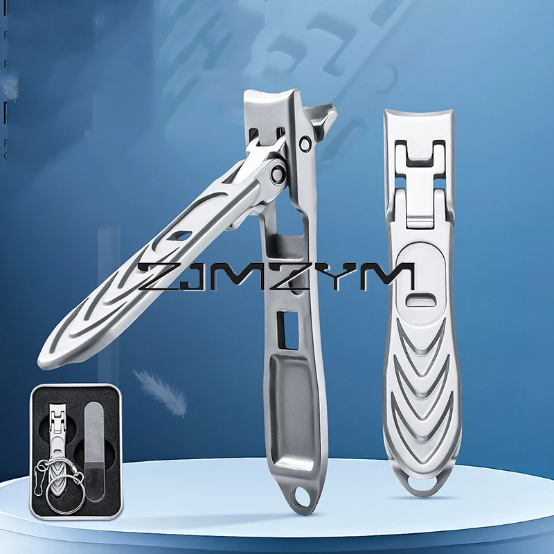 Anti-sıçrama tırnak makası seti gümüş düz ağız küçük boyutu ile nano-cam dosya anahtarlık demir kutu seti