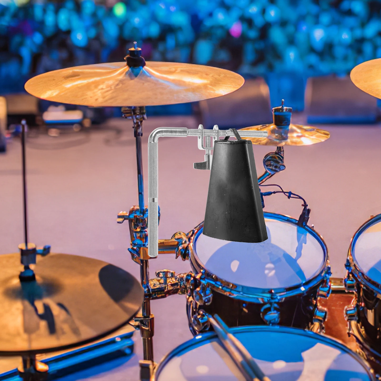 

Cowbell Mount Bracket Sturdy Metal Clamp for Bass Drum Right Angle Extension Clip Percussion Hardware Accessories