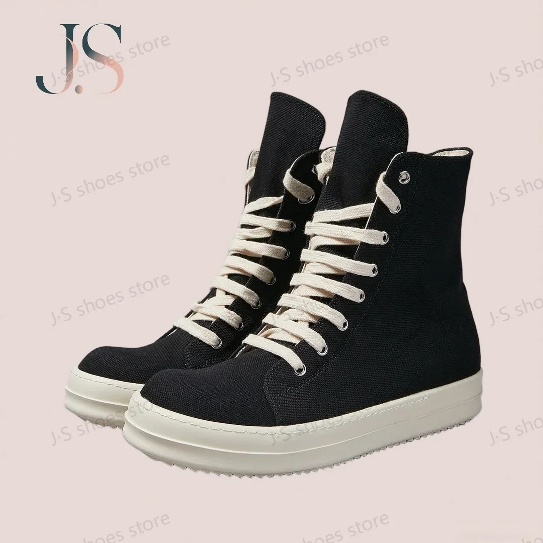 

R-o Designer Men Sneakers Canvas Shoes Zipper Casual Sneaker Luxury Boots High Top Shoes Lace Up Flat Zipper Women Ankle Boot
