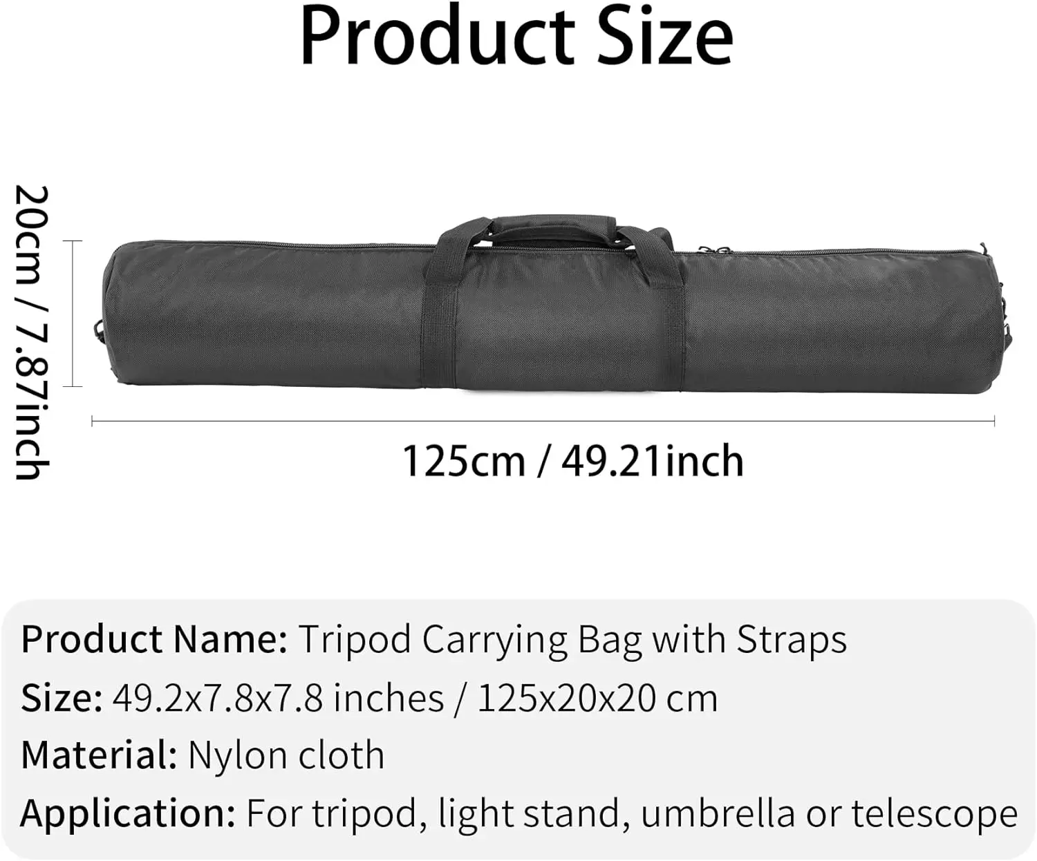 Selens 70-125cm torba wędkarska Rob Case wodoodporna lampa torba stojąca na trójnóg Monopod torba na aparat torba podróżna pokrowiec