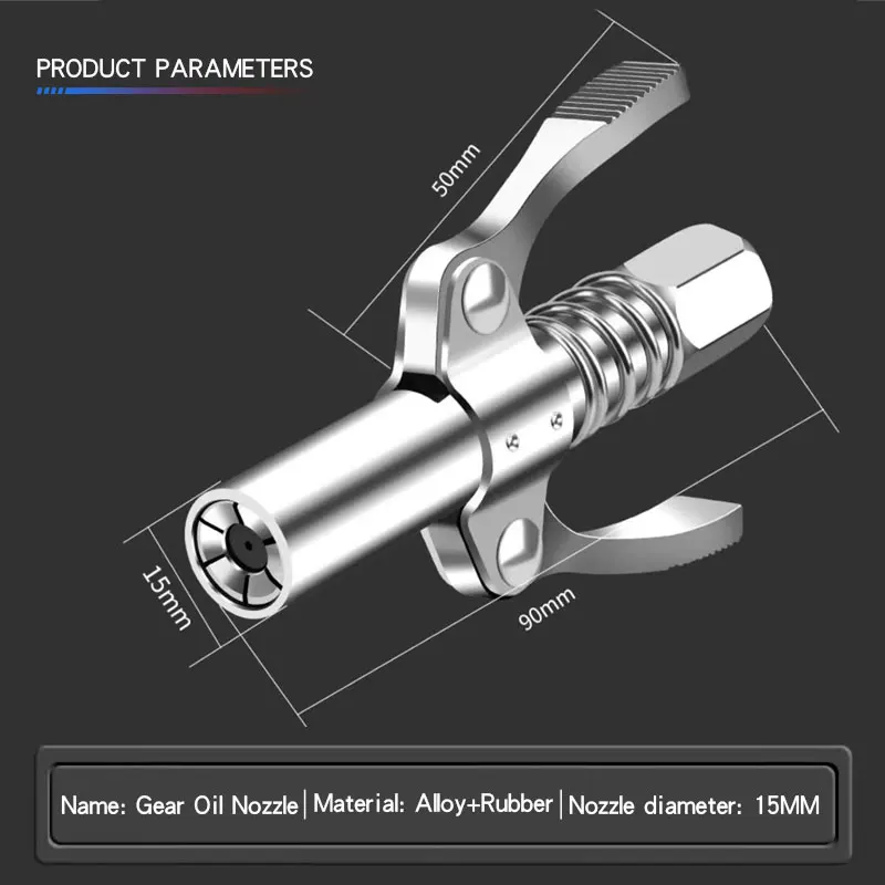 Double Handle Grease Gun Coupler 10000PSI MAXI NPTI/8 Oil Pump Quick Release Grease Nozzle Injector Lubricating Oil Grease Gun