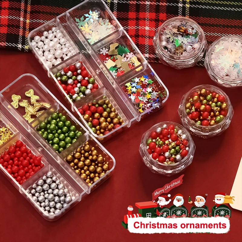 1pack Gold/Silver Winter Snowflake Rivet Nail Art Charm Glitter Jewelry Christmas Nails Decoration DIY Nail Accessories