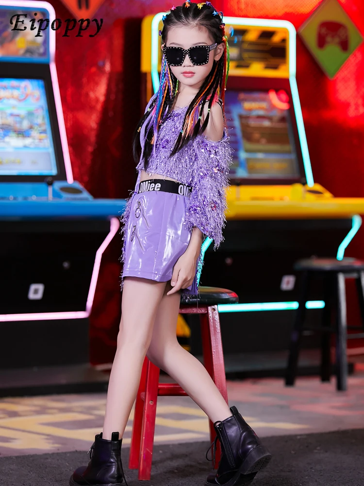 ملابس الرقص الأداء للفتيات ، أزياء المنصة ، نموذج الطفل ، الخريف والشتاء