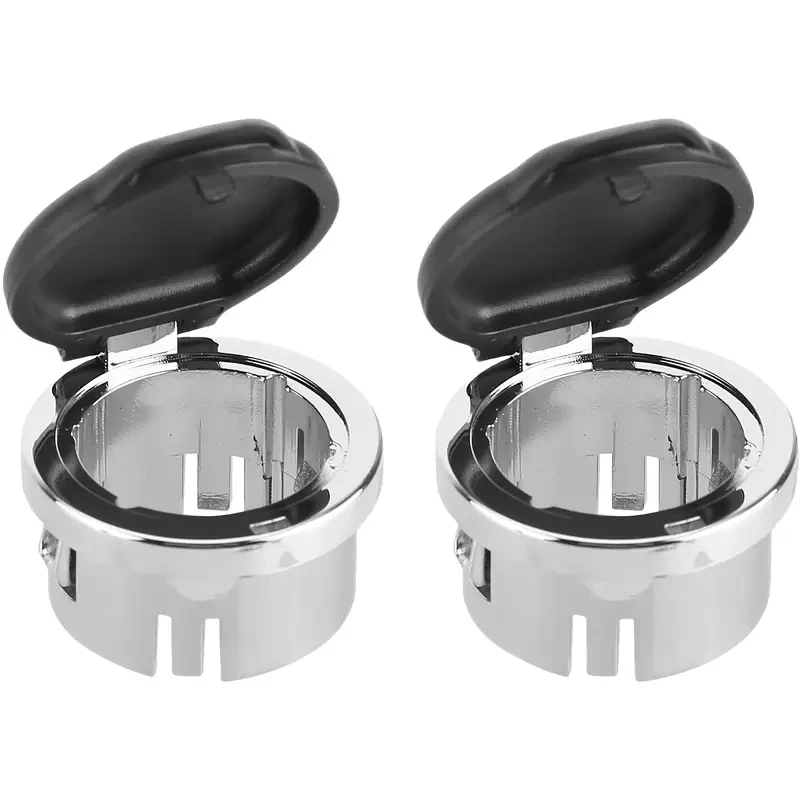 2pcs Car Charger Socket  Plug Sleeves For 12V Chrome Replacement Power Sockets Waterproof Power Outlet Socket 20983936