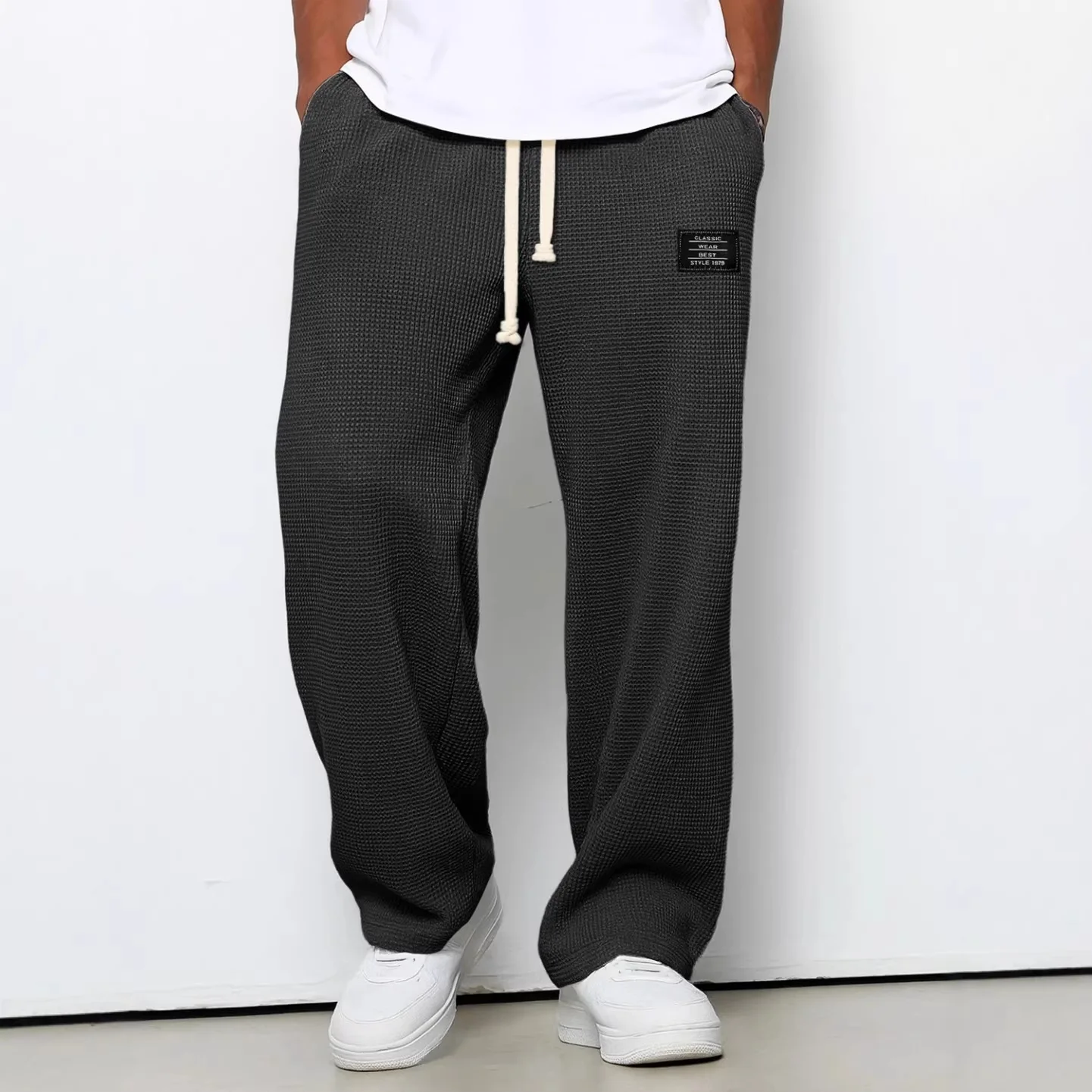 Pant Men 2026 Casual Spring/Autumn Straight-Leg Sweatpants Wide-Leg Elastic Waist Sportswear Pants Men's Clothing