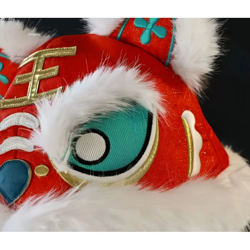 CNY Китайский Новый год Нарака: Bladepoint Hutao Косплей Cheongsam Набор Праздничная зимняя голова танца льва Плюшевая шапка Пушистая костюмированная