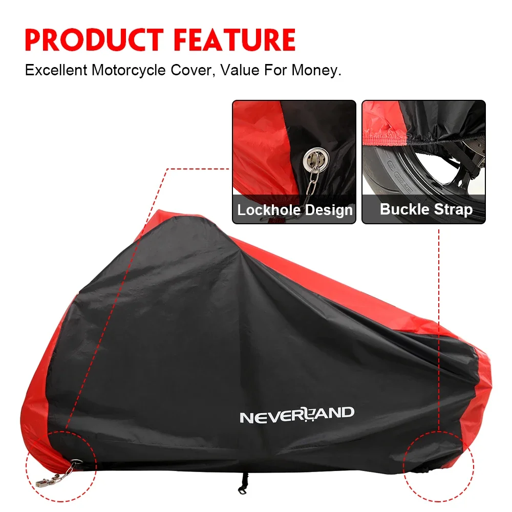 NOVSIGHT Capa protetora vermelha para motocicleta, à prova d'água, para motores, scooter, poeira, chuva, neve, UV, interior e exterior, L XL XXL XXXL