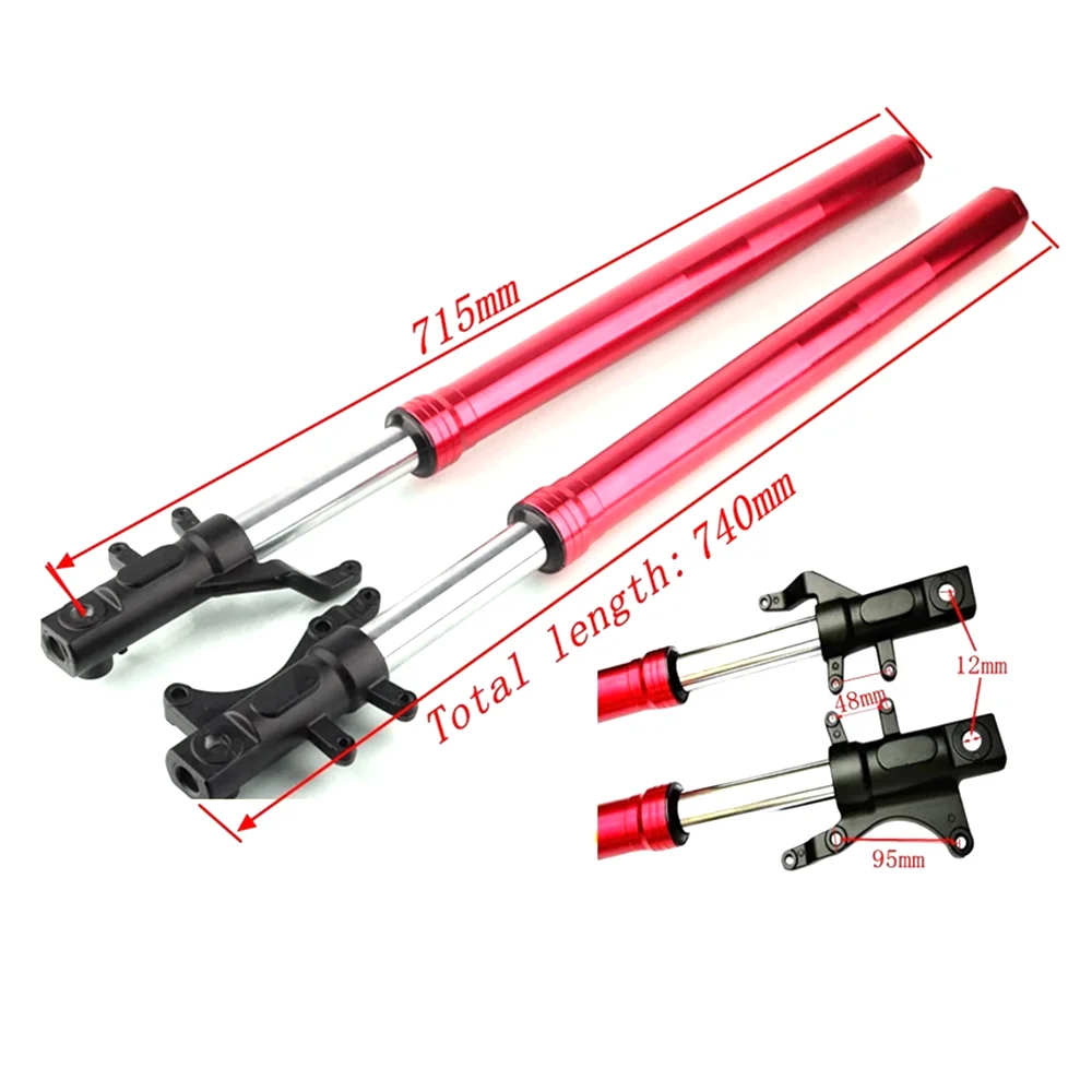 Motorcycle Front Fork Front Suspension Lengthen Shock Absorbers 715mm For Honda MSX125 SF M3 M5 M6 Z6 Little Monkey Moto Etc