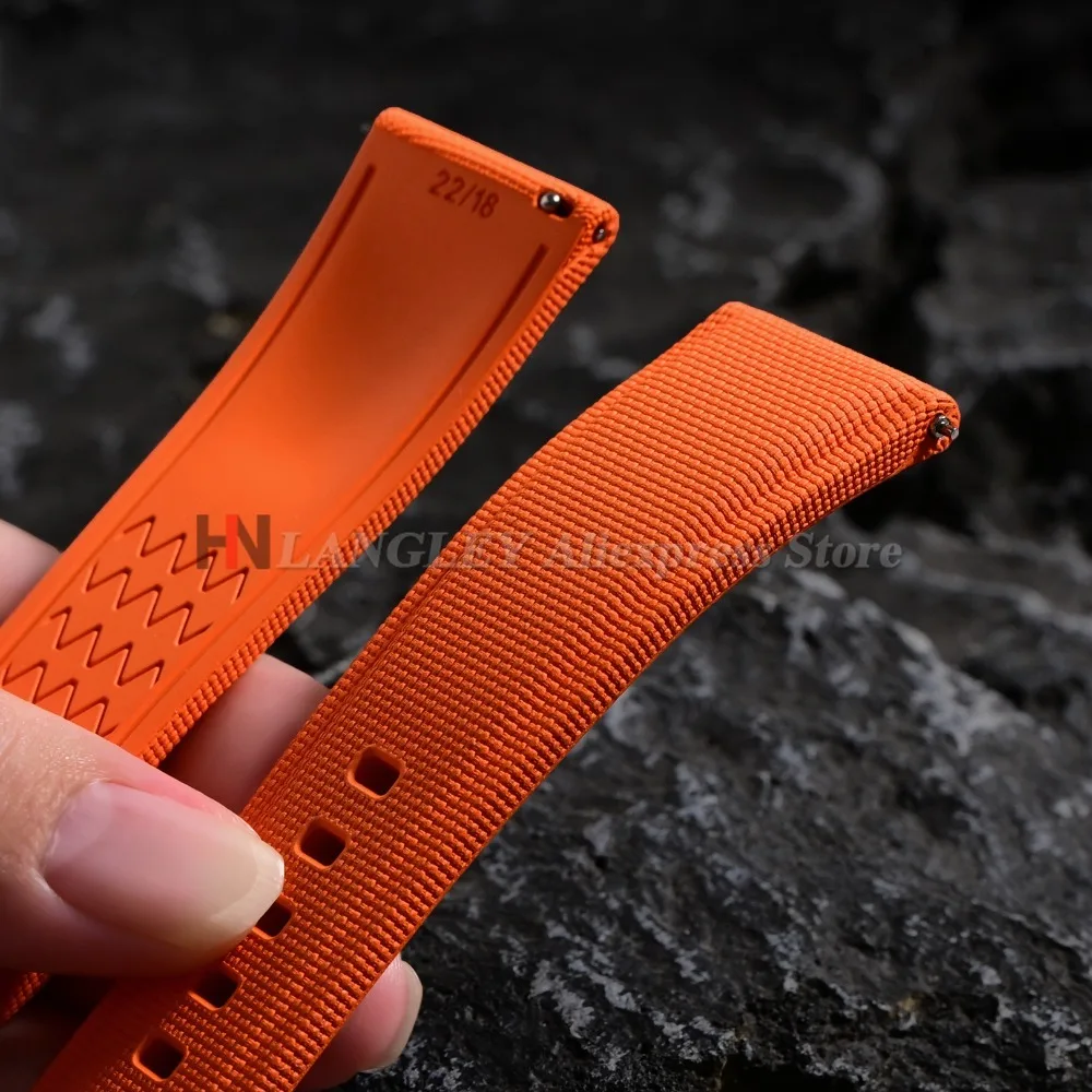 FKM Fluoro Rubber Watch Straps 20mm 21mm 22mm Quick Release Men Women Diving Waterproof Watch Band for Seiko for Rolex Bracelets