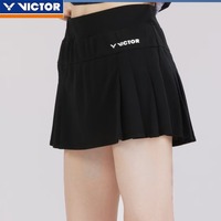 Victor 2025 New Women's Badminton Culottes Versatile Running Sports Anti-light Pleated Short Skirt