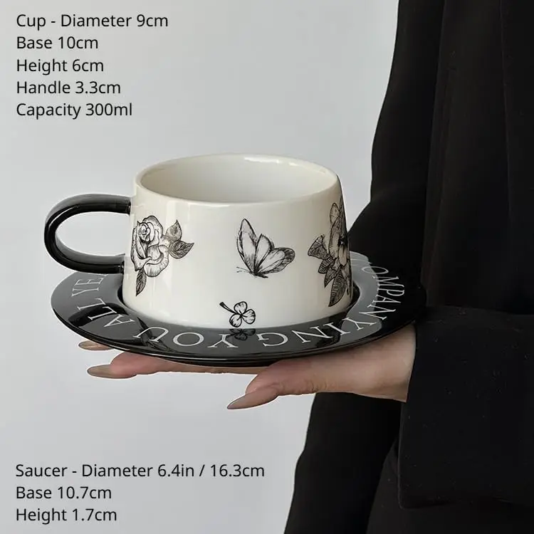 

Набор керамических кофейных чашек и блюдец, фарфоровая кружка Elegent Rose с 6-дюймовым блюдцем, керамическая чашка с винтажным мраморным принтом (глянцевая)