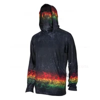 Camisas con capucha de pesca para hombre UPF 50+ Protección solar Ropa de pesca transpirable de manga larga con máscara UV