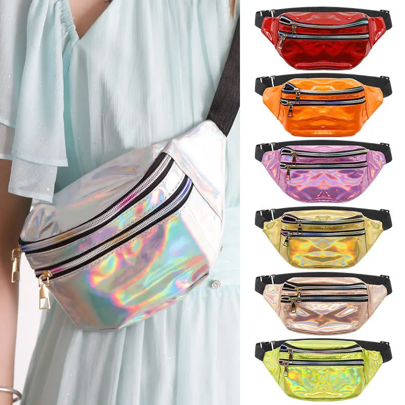 New Model Running Laser Waist Bag, Women's Cross-Body Shoulder Bag, Reflective Outdoor Beach Bag