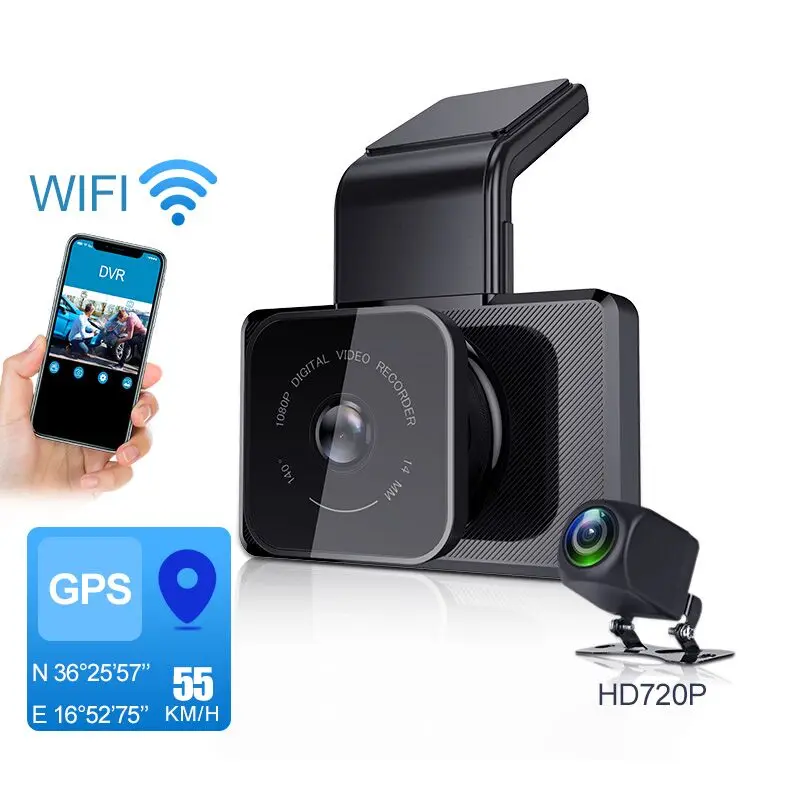 4g car black box 3inch dash cam WIFI GPS HD1080P mini dvr driving recorder with loop recording