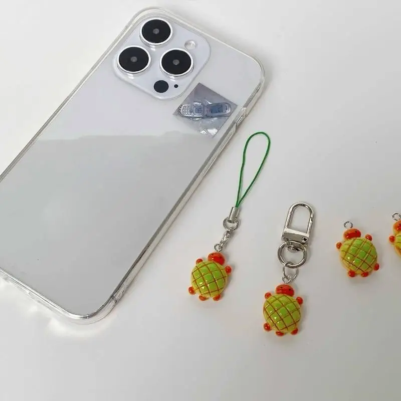 195C Pineapple Bun Turtles Charm Phone Strap Elegant Keychain Mobile Accessory