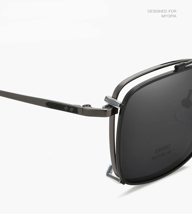 BCLEAR Vintage Legierung Clip-Auf Sonnenbrille Mode Optische Rahmen Männer Frauen Spektakel Polarisierte Clip Sonnenbrille UV Schutz – Detail 5