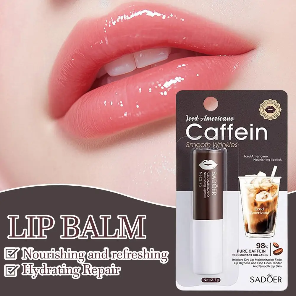 Caffeine Moisturizing Lip Balm Hydrating Nourishing Anti-Cracking Reduces Lip Lines Plumps Lips Repair Care