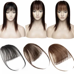 Rich Choices Mini Thin Air Bangs Human Hair Blunt Bangs with Temples Headband Hand-made Natural One Clip in Hairpiece