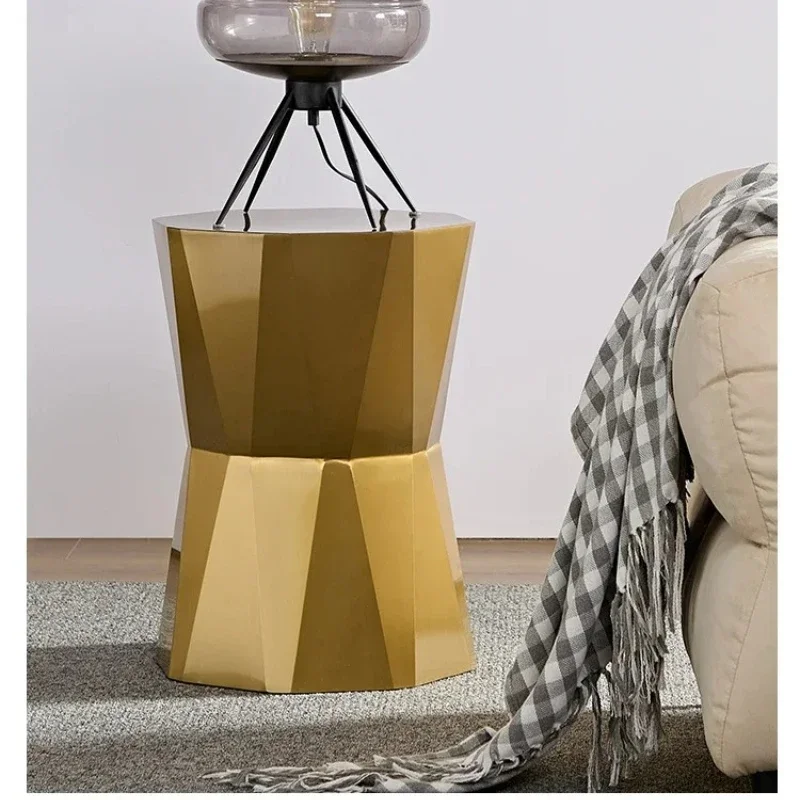 Mesa de centro pequeña de acero inoxidable de lujo ligero TTX, moderna, sencilla, móvil, para balcón, dormitorio, mesa de esquina