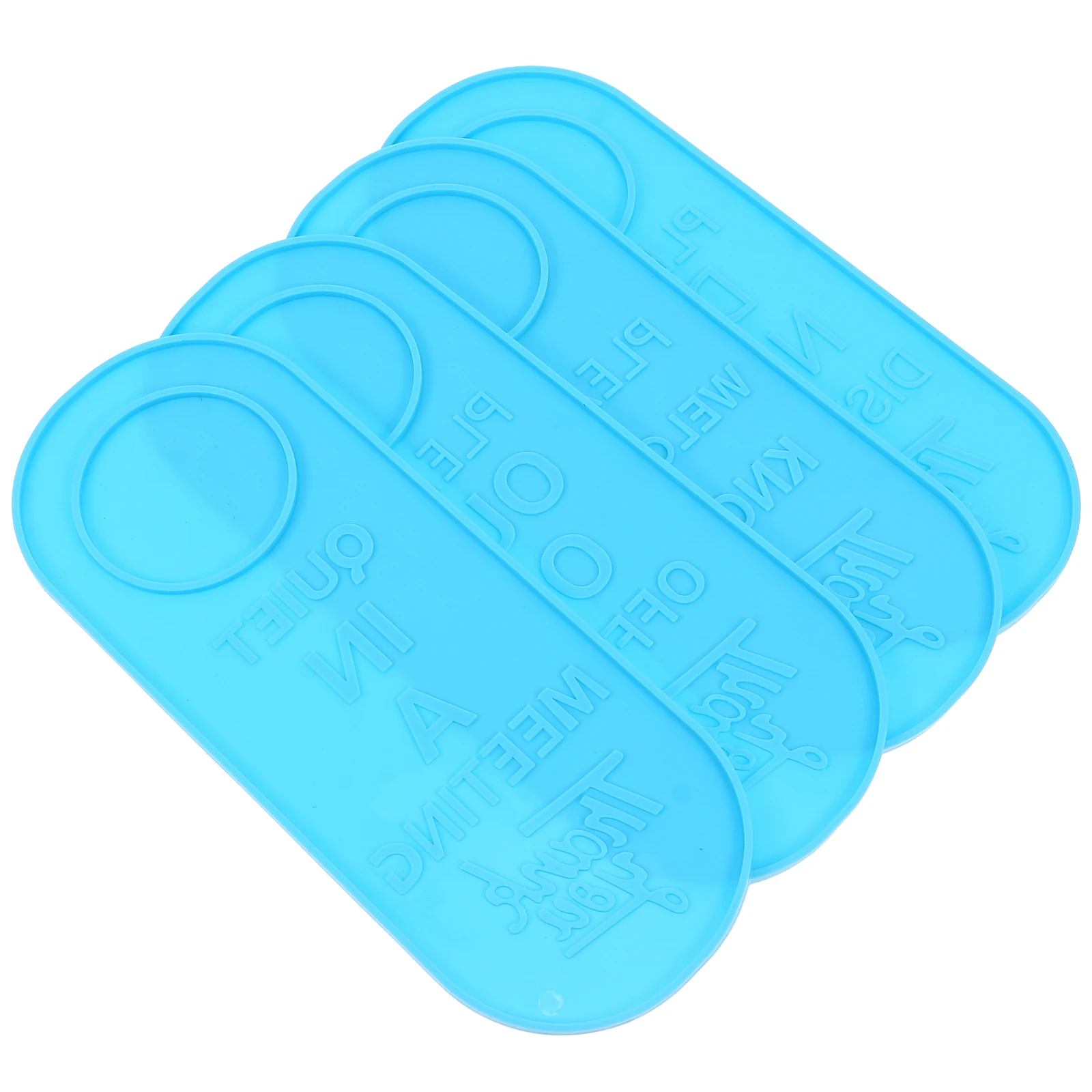 

4 Pcs Doorplate DIY Mold Crystal Epoxy Craft Decoration nament Making Supplies Reusable Resin Sign Mold for Home