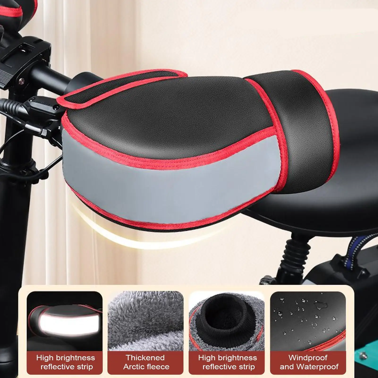 

Motorcycle Handlebar Muffs Windproof Bike Handlebar Mittens Bicycle Grip Warming Muffs For Riders Winter Highway Snowmobile