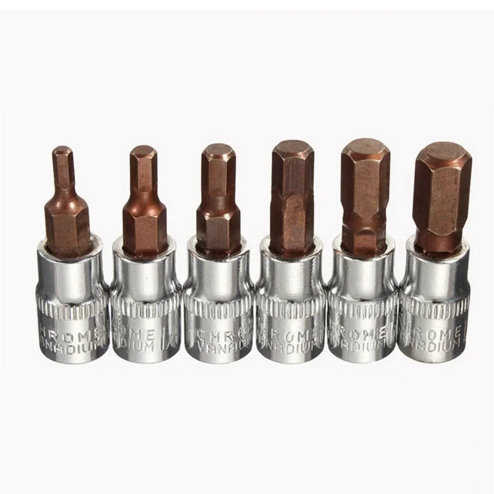 1/4 Inch Drive Hex Socket Bit Set Socekt Wrench Socket Adapter Screwdriver Bits Hand Tools H3 H4 H5 H6 H7 H8 1/5/6pcs