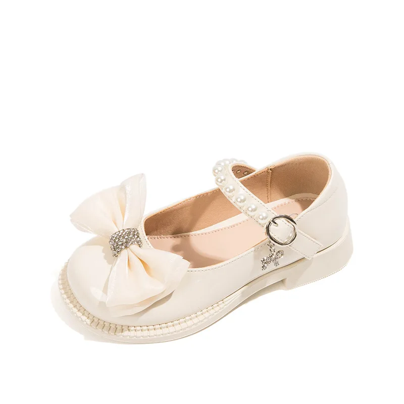 New Girls Princess Bow Tie Leather Shoes Spring Autumn Children National Style Dance Shoes Kids Toddler Girls Shoes Flats
