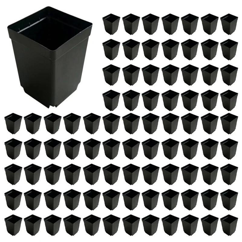 

【Flash-Sale!】400PCS Plant Disposable Flower Pot Small Black Square Cutting Seedling Plastic Square Pot