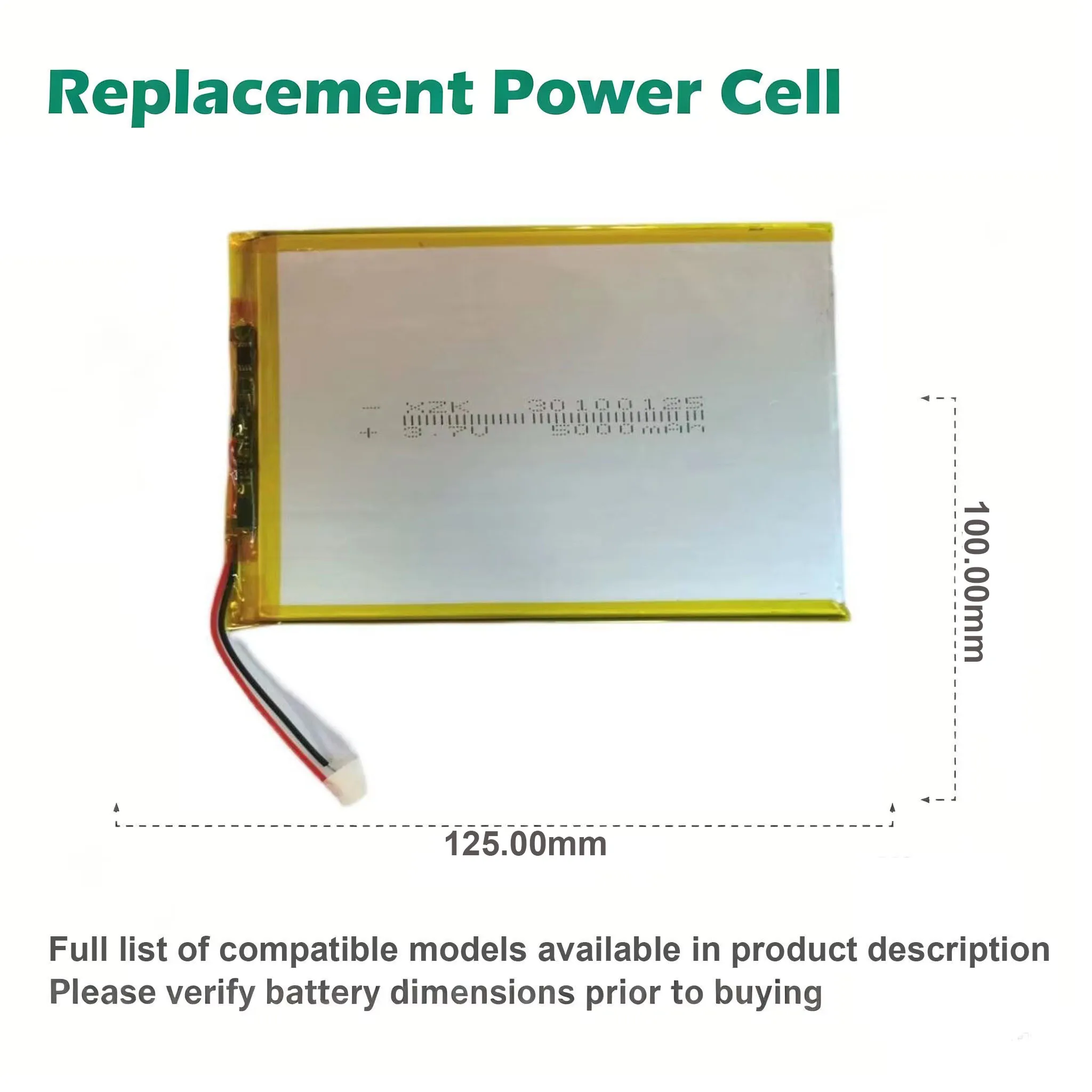 Polymer Lithium Battery 5000MAH 3.7 V Tablet PC Medical Supplies Battery Cell 30100125