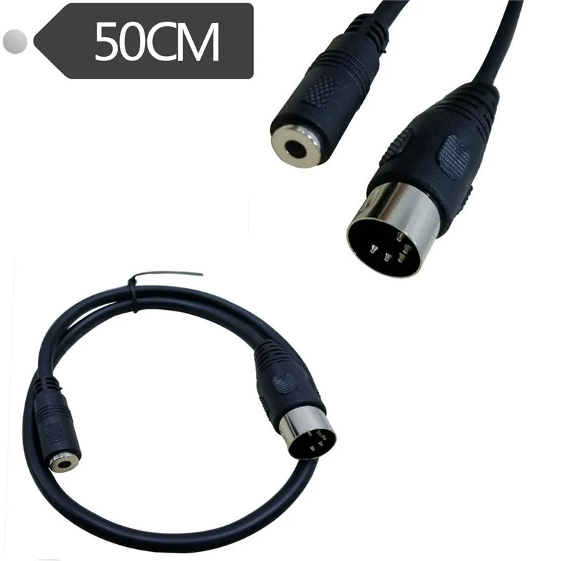 Kabel od DIN do 3.5mm 50CM 5 Pin DIN Plug męski do 3.5MM żeński smartfon słuchawki AUX Adapter złącze Stereo kabel wejściowy 0.5m 1.5m